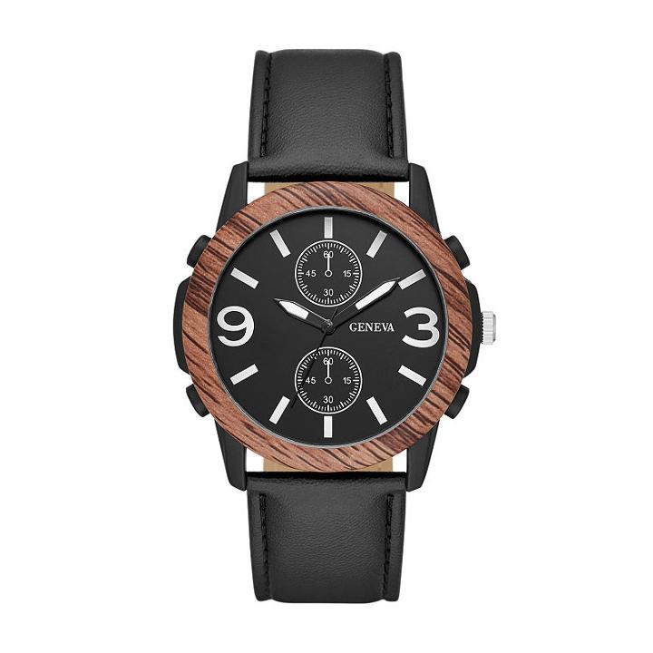Geneva Mens Black Strap Watch-fmdjm591