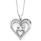 1/10 Ct. T.w. Diamond Triple-heart Mothers Pendant Necklace