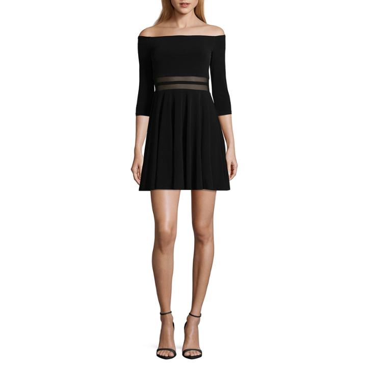 City Triangle 3/4 Sleeve Party Dress-juniors