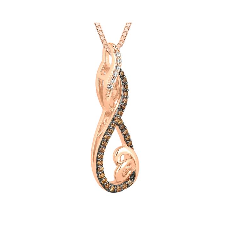 1/4 Ct. T.w. White And Champagne Diamond Loop Pendant Necklace