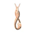 1/4 Ct. T.w. White And Champagne Diamond Loop Pendant Necklace