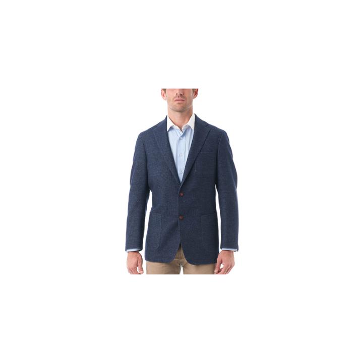 Men's Wool And Cotton Blend Herringbone Classic Fit Blazer
