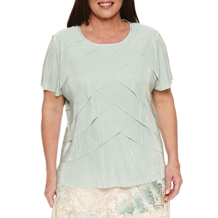 Alfred Dunner Short Sleeve Crew Neck T-shirt-womens Plus