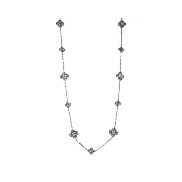Jardin Crystal Filigree Trefoil Necklace