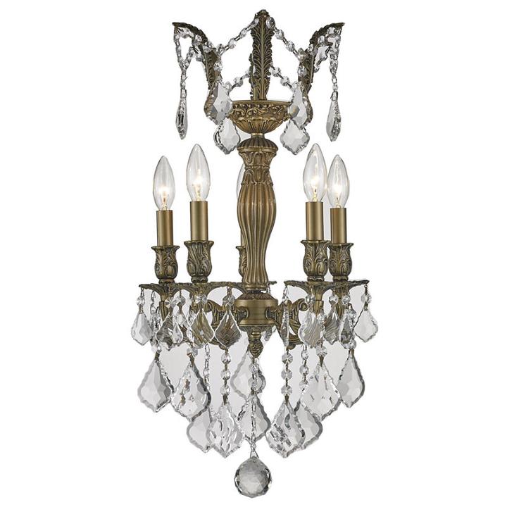 Versailles Collection 5 Light Mini Antique Bronzefinish And Crystal Chandelier