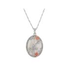 Womens Mother Of Pearl Sterling Silver Pendant Necklace With 14k Gold Over Silver Flowers