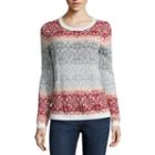 St. John's Bay Long-sleeve Fairisle Ombr Sweater