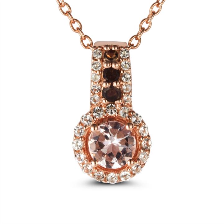 Womens Pink Morganite Gold Over Silver Pendant Necklace