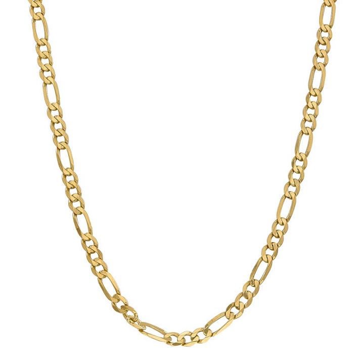 14k Gold Solid Figaro 18 Inch Chain Necklace