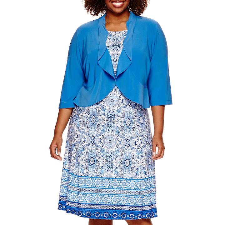 Danny & Nicole 3/4-sleeve Ruffle Jacket Dress - Plus