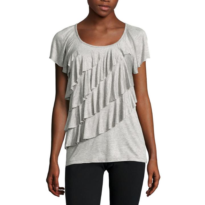 Alyx Short-sleeve Ruffled Knit Top