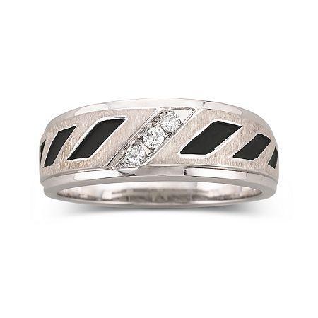 Mens 1/10 Ct. T.w. Diamond 2-tone Sterling Band
