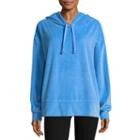 Flirtitude Long Sleeve Velour Hoodie-juniors