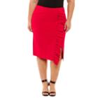 Boutique + Ruffle Asymmetrical Skirt-plus