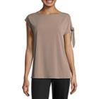Worthington Side Tie Shoulder Tee- Talls