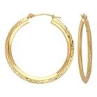14k Gold Star-cut Hoop Earrings