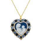 Womens Blue Crystal 14k Gold Over Silver Pendant Necklace