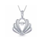 Enchanted By Disney Diamond Accent Sterling Silver Ariel Shell Pendant Necklace