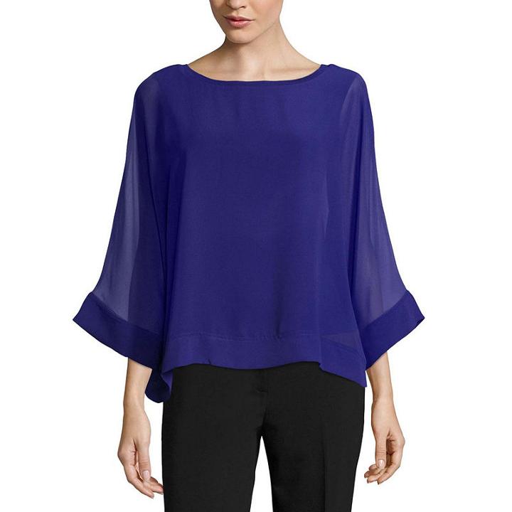 Worthington 3/4 Sleeve Knit Blouse - Tall