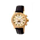 Heritor Automatic Kinser Mens Leather Day & Date-gold Tone/silver Tone Watch
