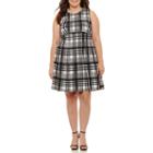 Spence Sleeveless Plaid Fit & Flare Dress-plus