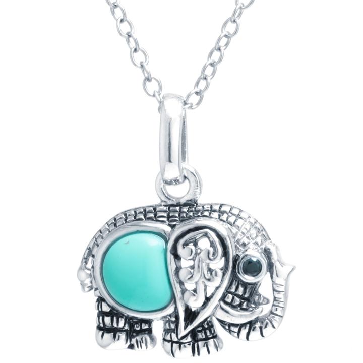 Silver Treasures Womens Blue Pendant Necklace