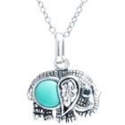 Silver Treasures Womens Blue Pendant Necklace