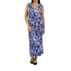 24/7 Comfort Apparel Jungle Blue Maxi Dress-plus