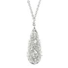 Cz By Kenneth Jay Lane Clear Stone Egg Pendant Necklace