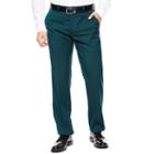 Jf J. Ferrar Teal Flat-front Suit Pants - Super Slim-fit
