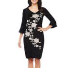 Danny & Nicole 3/4 Bell Sleeve Sweater Dress