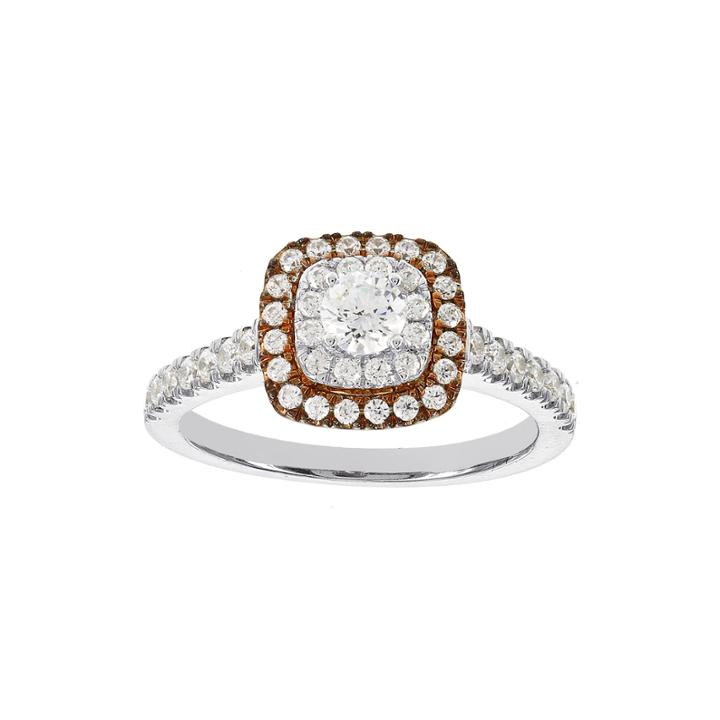 Lumastar 3/4 Ct. T.w. Diamond 14k Two-tone Gold Bridal Ring