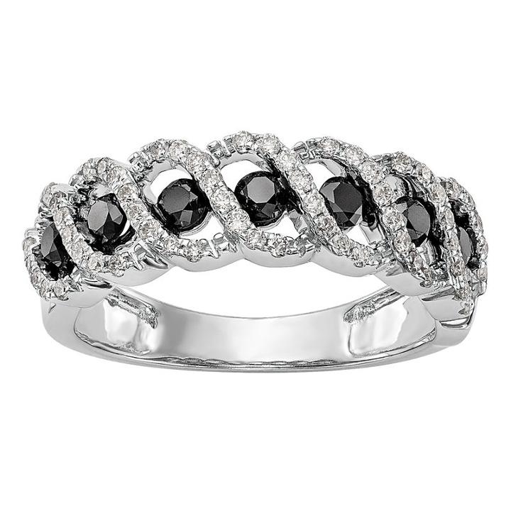 Womens 3/4 Ct. T.w. Genuine Multi Color Diamond 14k Gold Wedding Band