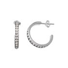 Clear Crystal Sterling Silver C Hoop Earrings