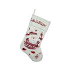 18 Red And White Let It Snow Santa Claus Embroidered Christmas Stocking