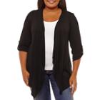 Byer California 3/4 Sleeve Open Front Cardigan-plus