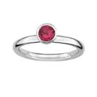 Personally Stackable Lab-created Ruby Sterling Silver Stackable Ring