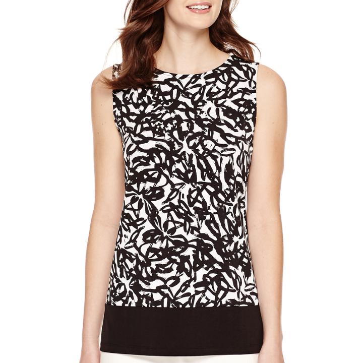 Liz Claiborne Sleeveless Print Knit Top