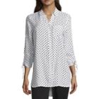 Liz Claiborne 3/4 Sleeve Button-front Shirt