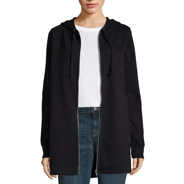 Liz Claiborne Side Slit Hoodie - Tall