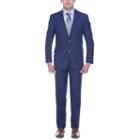 Verno Men's Royal Blue Notched Lapel Slim Fit Twopiece Suit