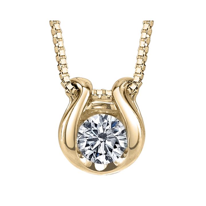 Sirena 1/12 Ct. Diamond Solitaire 14k Yellow Gold Pendant Necklace