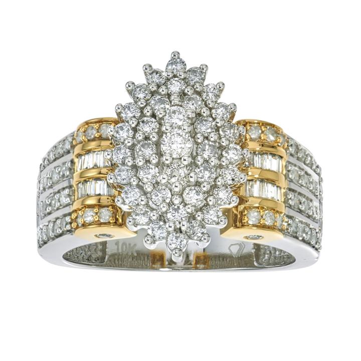 1 Ct. T.w. Diamond 10k White And Yellow Gold Ring