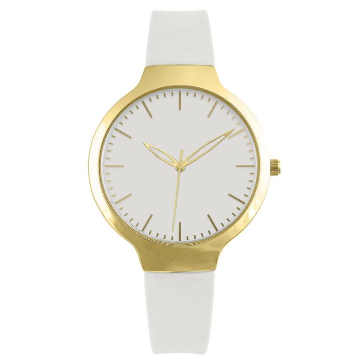 Womens White Strap Watch-pt1606gdwt