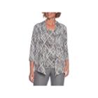 Alfred Dunner Silver Belles 3/4 Sleeve Layered Top