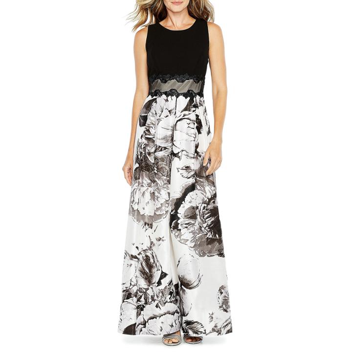 Melrose Sleeveless Cut Outs Evening Gown