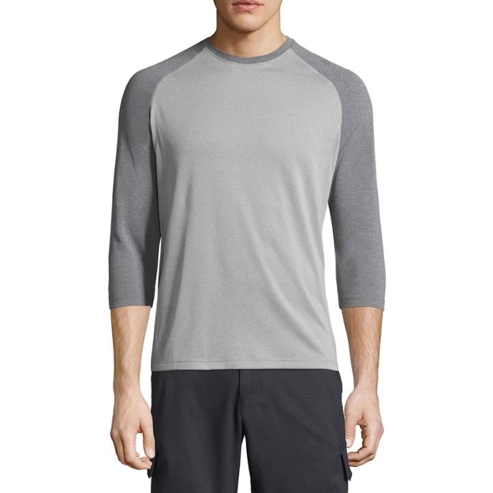 Hanes Sports 3/4 Sleeve Crew Neck T-shirt
