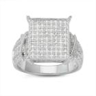 Diamonart Womens 1/4 Ct. T.w. Lab Created White Cubic Zirconia Sterling Silver Cocktail Ring