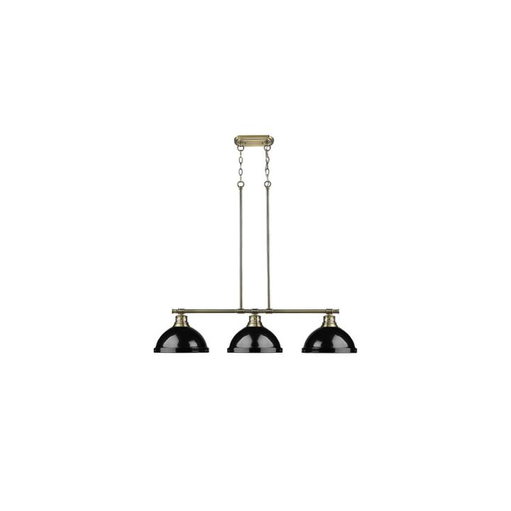 Duncan 3-light Linear Pendant In Aged Brass