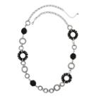 El By Erica Lyons El By El Black Silver Womens 40 Inch Link Necklace